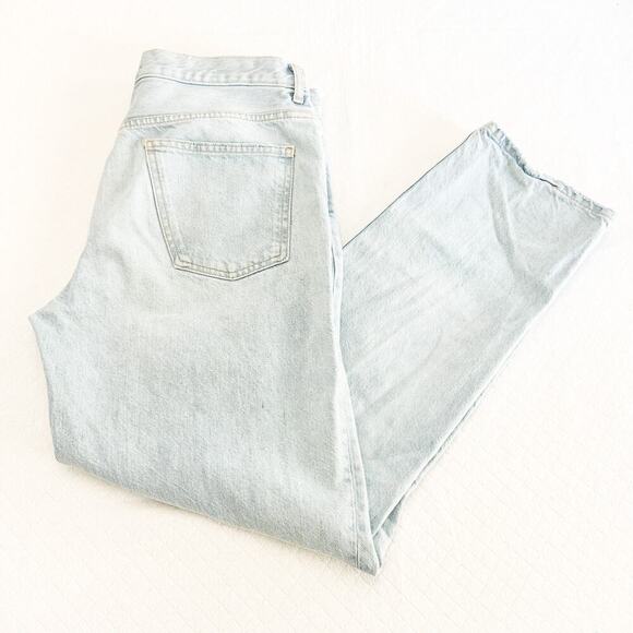 Zara Light Wash Button Fly Straight Leg Ripped Throughout Denim Jeans Size 8 - Picture 7 of 7